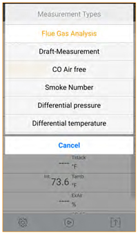 Testo 300 combustion analyzer SmartTouch measurement menus