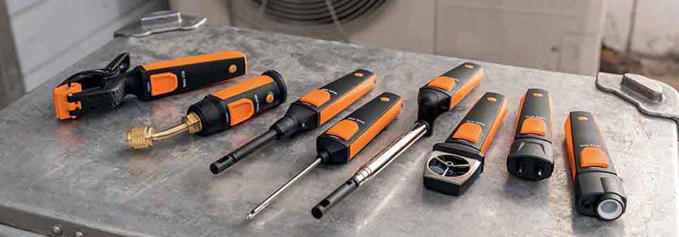 All smart probes on a metal table in front of a fan