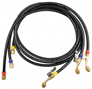 Testo 0554 2115 3-Hose set with valve, low loss, 1/4&quot; to 1/4&quot;-