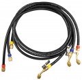Testo 0554 2115 3-Hose set with valve, low loss, 1/4&quot; to 1/4&quot;-