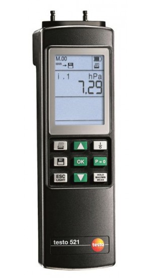 Testo 521-2 Differential Manometer, 0-100 hPa, 0.1% Acc&#039;y-