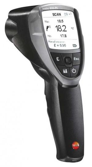 Testo 835-T1 Infrared Thermometer, 50:1 Optics, Type K Input, -30 to +600 &amp;deg;C-