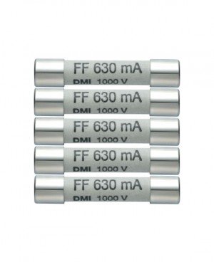 Testo 0590 0006 Spare Fuses, set of 5, 630mA/1000V-