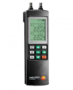 Testo 312-2 Manometer, &amp;plusmn;16&amp;quot;H&lt;sub&gt;2&lt;/sub&gt;O/&amp;plusmn;80&amp;quot;H&lt;sub&gt;2&lt;/sub&gt;O-