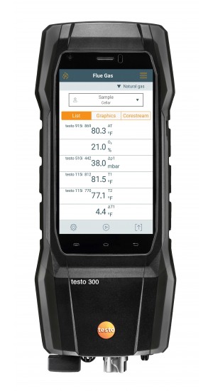 Testo 300 Smoke Edition Combustion Analyzer Kit with Bluetooth, 4000 ppm-