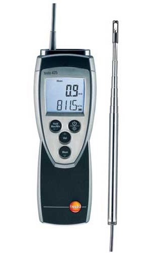 Testo 425 Thermal Anemometer Kit, Temperature, Flow and Volume Flow-