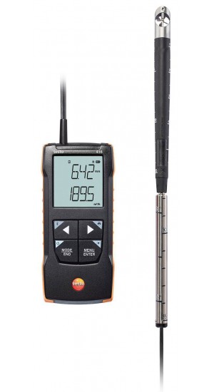 Testo 416 Digital Vane Anemometer with telescopic probe, 118.1 to 7874 fpm, 0.63&amp;quot;-
