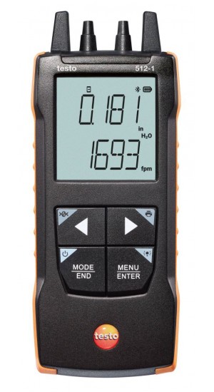 Testo 512-1 Digital Differential Pressure Gauge, 0 to 80 inH<sub>2</sub>O-