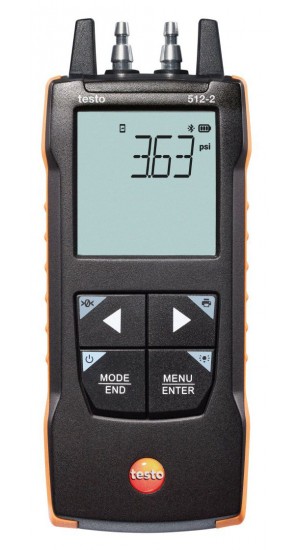 Testo 512-2 Digital Differential Pressure Gauge, 0 to 800 inH&lt;sub&gt;2&lt;/sub&gt;O-