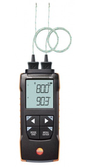 Testo 922 Digital Differential Thermometer with dual TC type-K probes, -58 to 1832&amp;deg;F, two-channel-